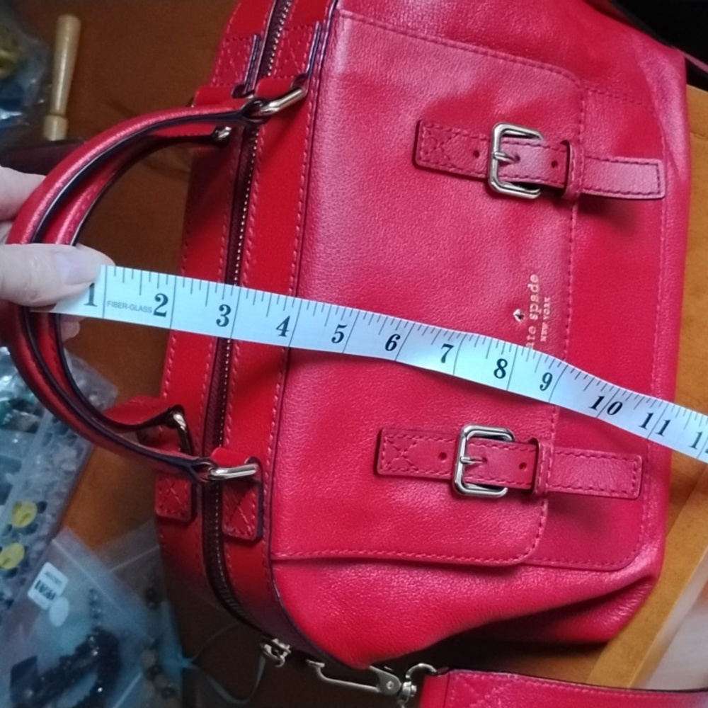 Kate Spade Red Leather Satchel - Picture 9 of 13